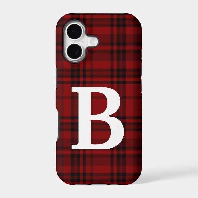 CHECKERED PLAID BLACK RED CUSTOMIZE TYPOGRAPHY  (Back)