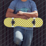 Checkered Print Skateboard<br><div class="desc">This quality made skateboard is shown in a yellow and white checkered print. 
Buy as is or customize this item to your liking.




Licensed Print</div>