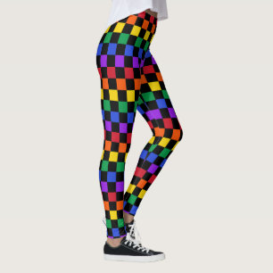 Checkered Rainbow Plaid Colorful Leggings