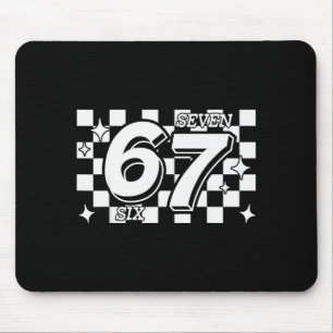 Checkered Six Seven 6 7 Meme Gen Alpha Slang Mouse Pad