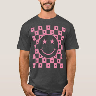 Checkered Smiling Face Funny T-Shirt
