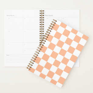 Checkered squares black and white geometric retro planner