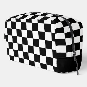 Checkered squares Black and White geometry pattern Dopp Kit