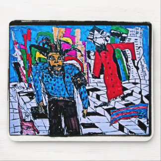 CHECKERED STREET MOUSE PAD