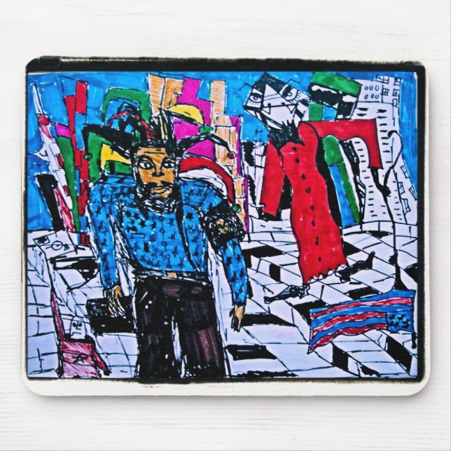 CHECKERED STREET MOUSE PAD (Front)