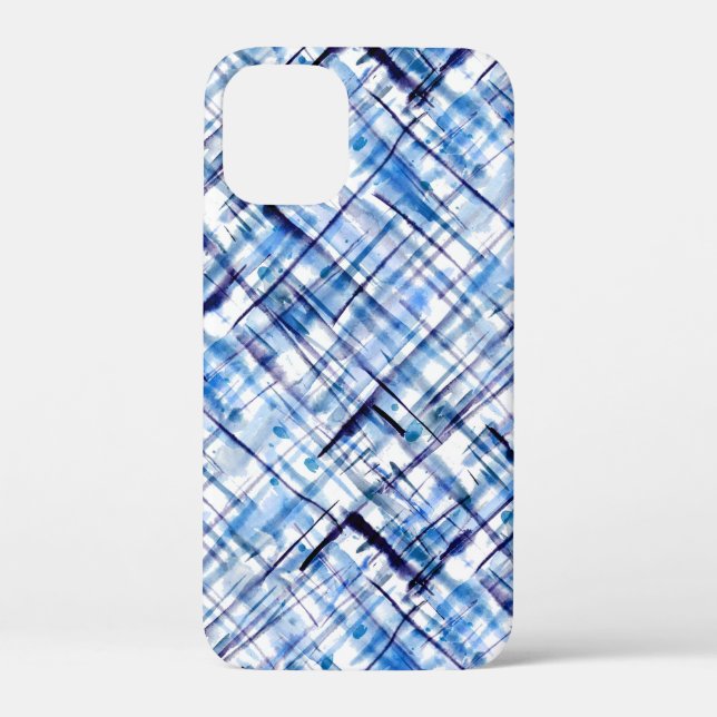 checkered, tartan, plaid, classic, blue, white Case-Mate iPhone case (Back)