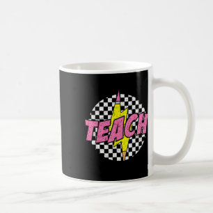 Checkered Teach Pencil Lightning Bolt Back To Scho Coffee Mug
