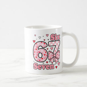 Checkered Valentine Cute Six Seven 6 7 Meme Teens  Coffee Mug