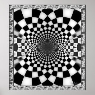 Checkered Waves Tunnel Poster