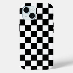 Checkered White and Black  iPhone 15 Case