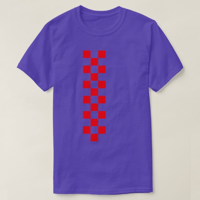Checkered White Red Line T-Shirt (Design Front)