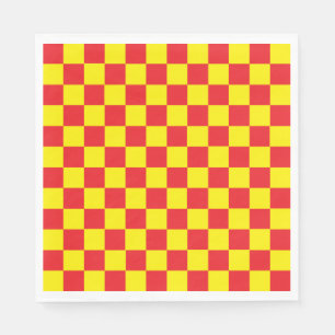 Checkered Yellow and Red Napkin