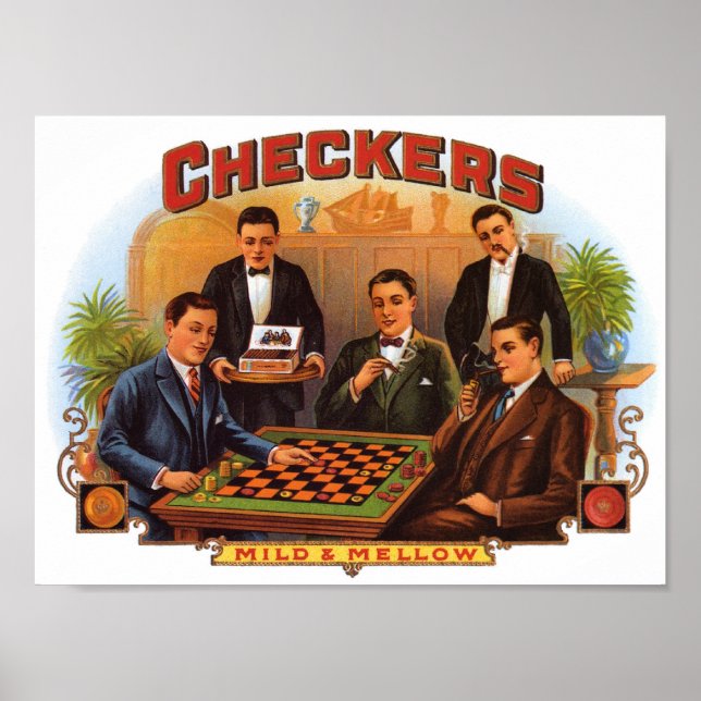 Checkers Cigar Label Poster (Front)