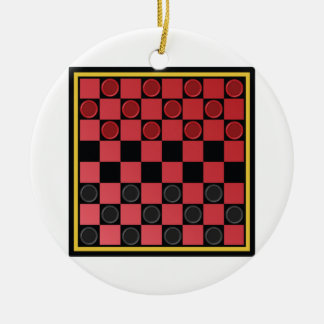 Checkers Game Ceramic Tree Decoration