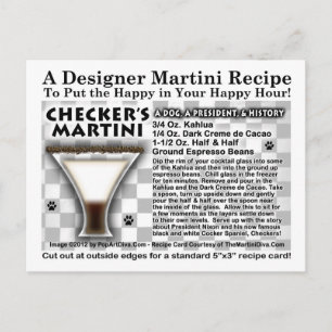 CHECKER'S MARTINI RECIPE Postcard