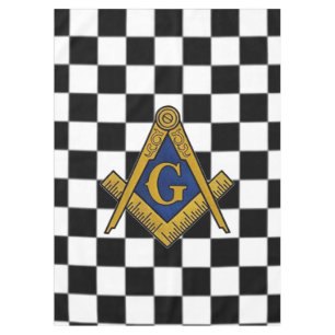 Checkers Masonic Freemasons Square and Compass Tablecloth