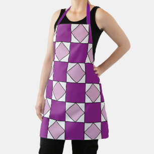 Checkers Purple Square Diamond Checkers Apron