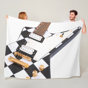 CHECKERS ROCK ELECTRIC GUITAR FLEECE BLANKET