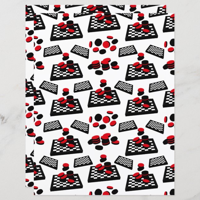 Checkers Scrapbook Paper (Front/Back)