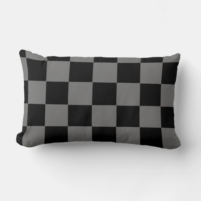 Checkers Two Tone Throw Pillow HAMbyWG (Front)