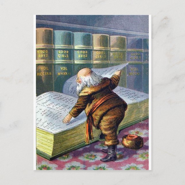 Checking His List Postcard (Front)