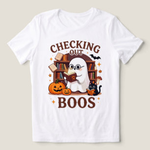 Checking Out Boos Cute Ghost Book Lover Halloween Tri-Blend Shirt