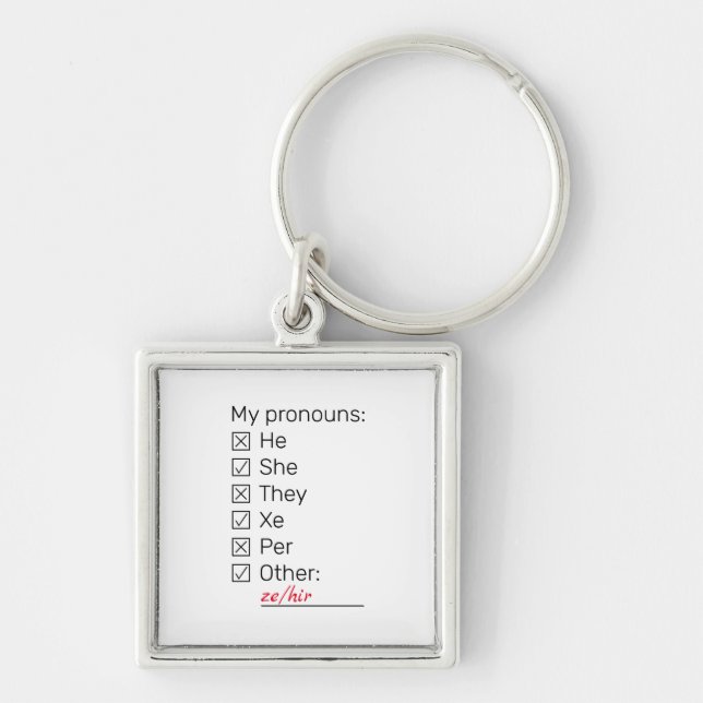 Checklist neopronouns key ring (Front)