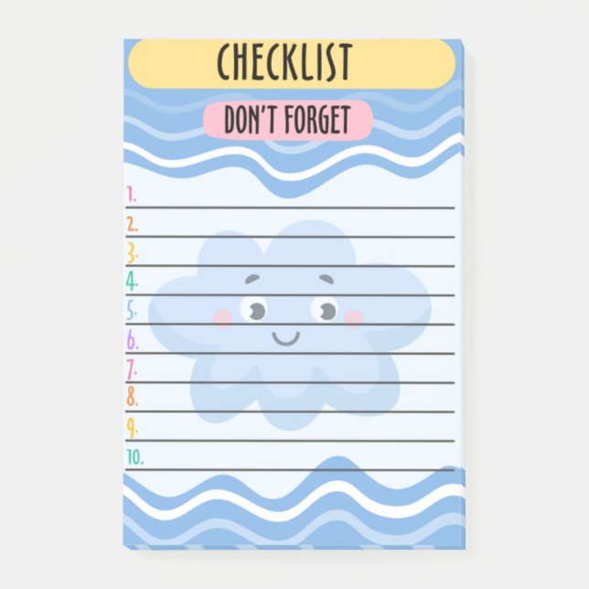 Checklist Post-It Notes Handy Sticky Notes (Front)