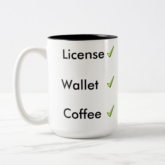 Checklist to Not Forget Two-Tone Coffee Mug (Left)