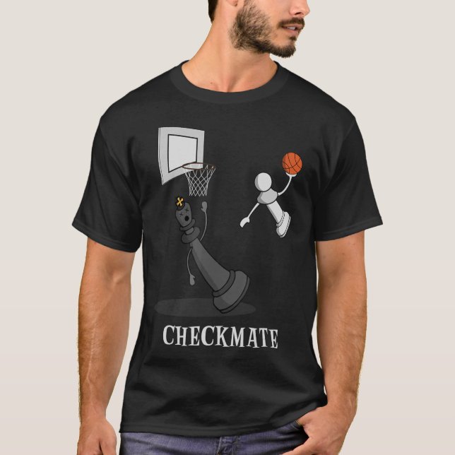 Checkmate Chess Basketball Game Board King T-Shirt (Front)