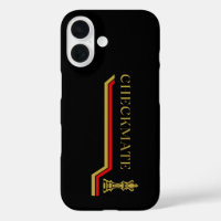 Checkmate chess game black red gold