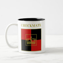 Checkmate chess game player red black gold