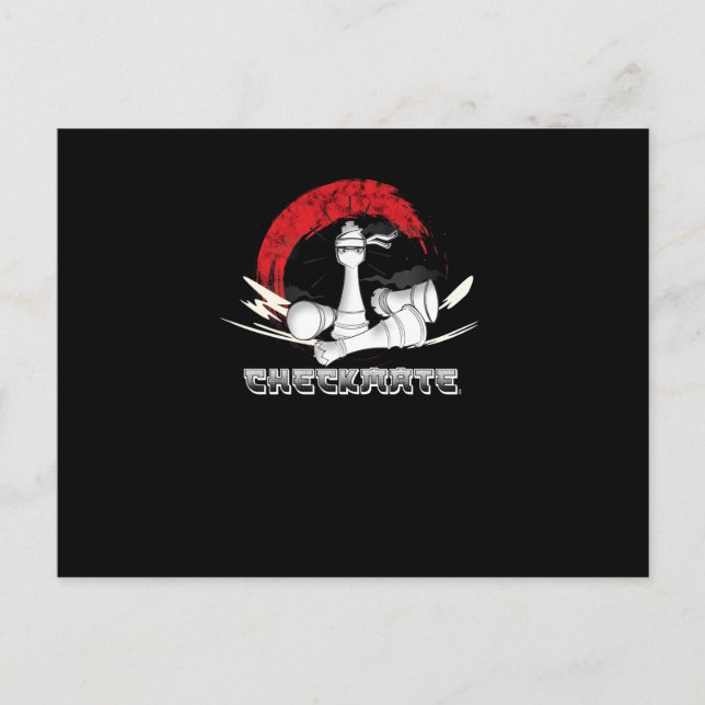 Checkmate Chess Ninja Pieces King Queen Holiday Postcard (Front)