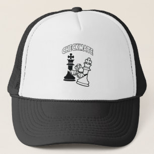 Checkmate Chess Tournament Art Black and White Trucker Hat