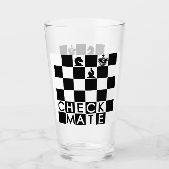 CheckMate  Glass Tumbler (Front)