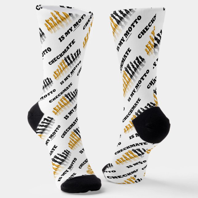 Checkmate Is My Motto Reflective Chess Set Socks (Angled)