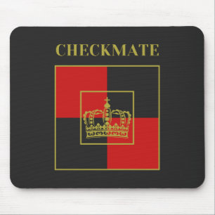 checkmate quote chess crown red gold black mouse pad