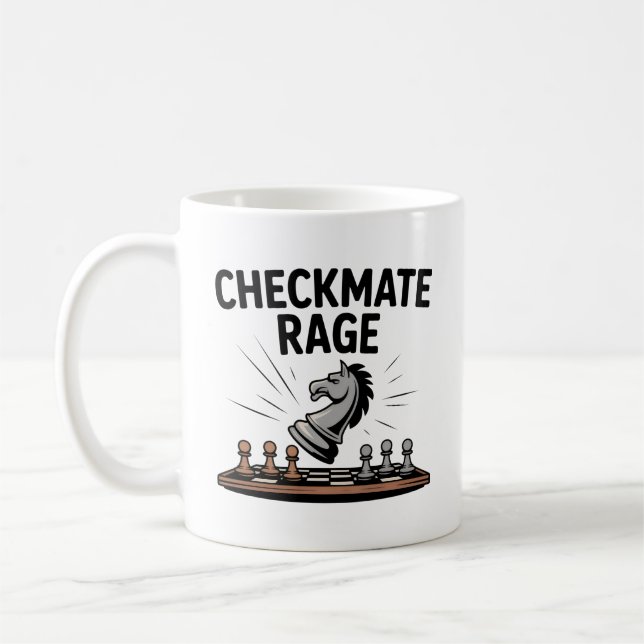 Checkmate Rage Mug – Funny Chess Gift for gamers (Left)