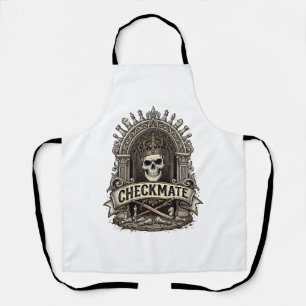 Checkmate Skull King Vintage Chess Apron