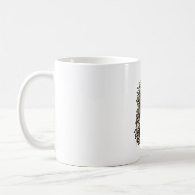 Checkmate Skull King Vintage Chess Coffee Mug (Left)