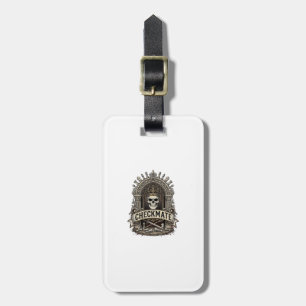 Checkmate Skull King Vintage Chess Luggage Tag