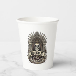 Checkmate Skull King Vintage Chess Paper Cups