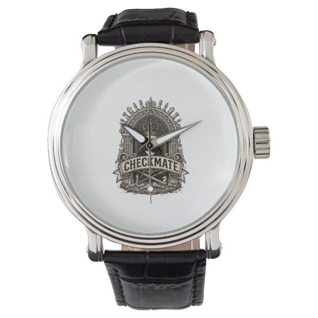 Checkmate Skull King Vintage Chess Watch (Front)