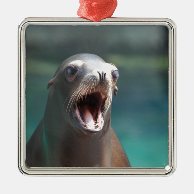 Checkout My Tonsils! Metal Tree Decoration (Front)
