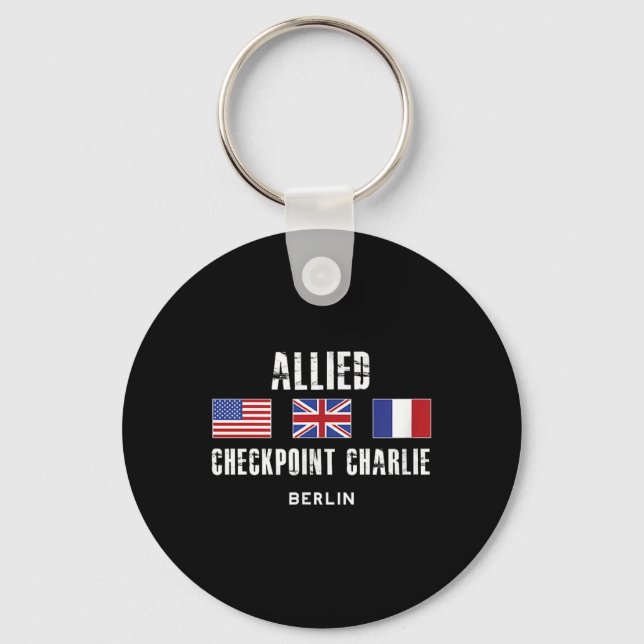 Checkpoint Charlie Cold War Berlin Wall East Germa Key Ring (Front)