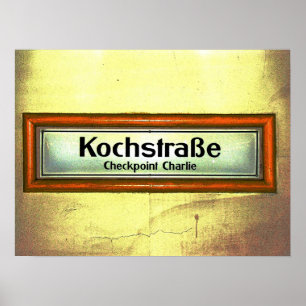 Checkpoint Charlie, Kochstrabe, Yellow and Orange Poster
