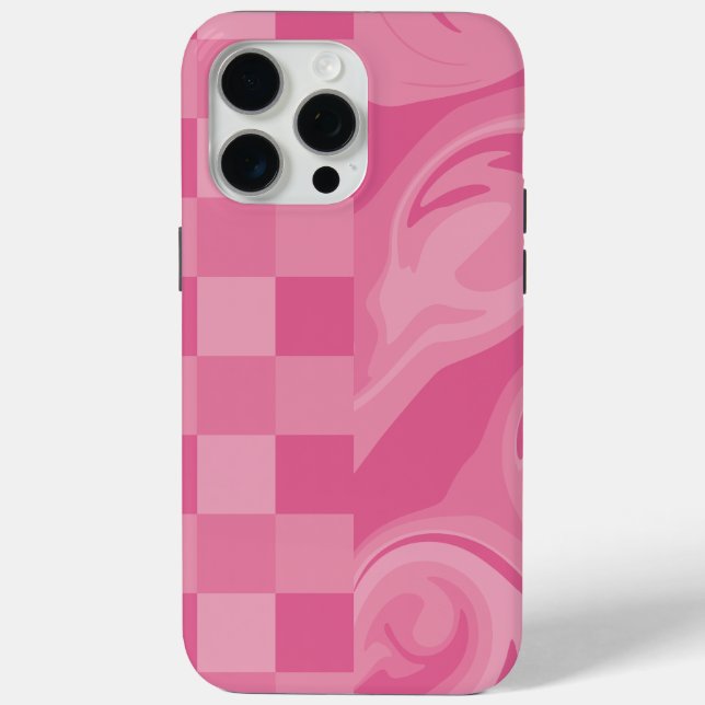 Checks and Swirls - Pink Case-Mate iPhone Case (Back)