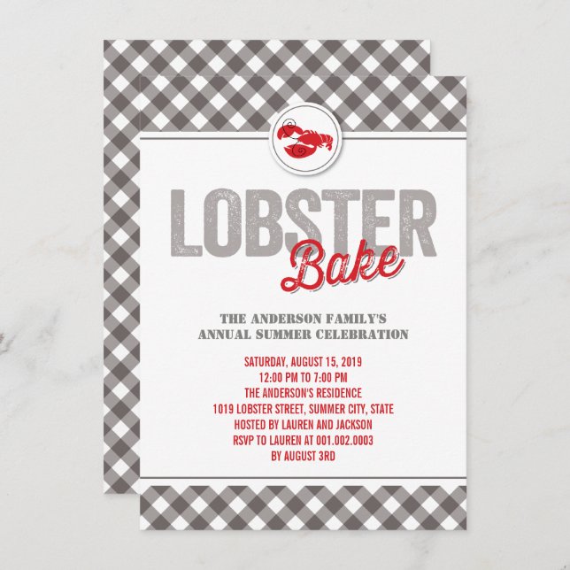 Checks Lobster Bake Annual Summer Party Invite (Front/Back)