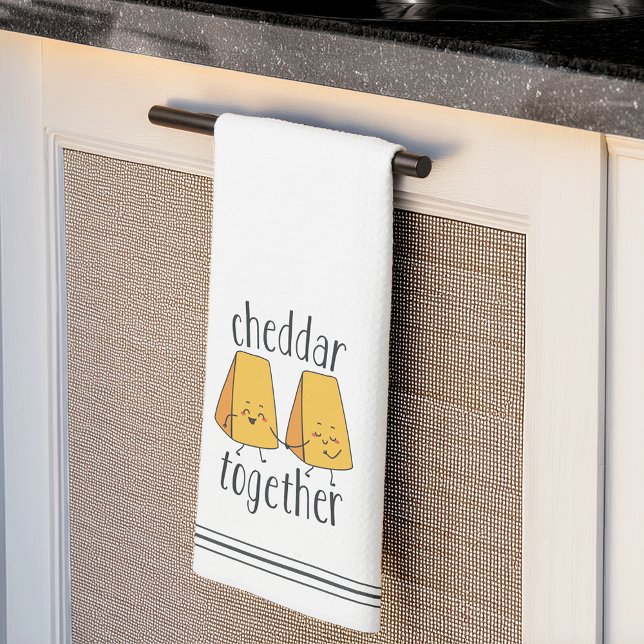 Cheddar Together Cute Funny Cheese Pun Tea Towel (Creator Uploaded)
