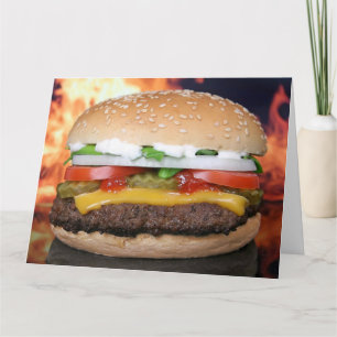 CHEEEBURGER BIRTHDAY FUNNY HAMBURGER BIRTHDAY CARD